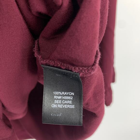 Torrid Collared Button Front Long Sleeve Shirt Womens Size 3X Maroon - Picture 6 of 6
